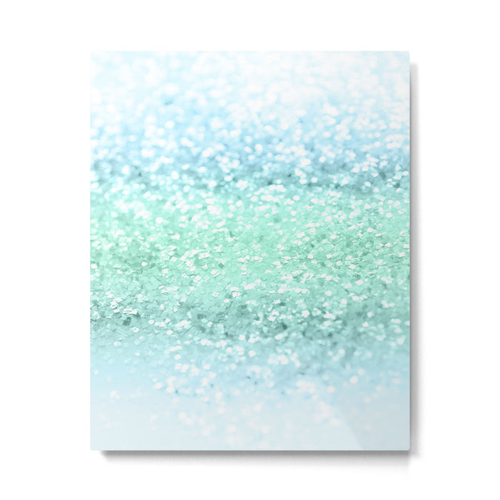 Aqua Seafoam Ocean Glitter #1 (Faux Glitter) #shiny #pastel #decor #art #society6 Metal Print Gallery Image 1