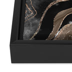 Black Brown Marble Agate Gold Glitter Glam #1 (Faux Glitter) #decor #art #society6 Framed Canvas Print Gallery Image 3