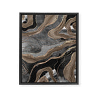 Black Brown Marble Agate Gold Glitter Glam #1 (Faux Glitter) #decor #art #society6 Framed Canvas Print Gallery Image 6