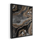 Black Brown Marble Agate Gold Glitter Glam #1 (Faux Glitter) #decor #art #society6 Framed Canvas Print Gallery Image 2