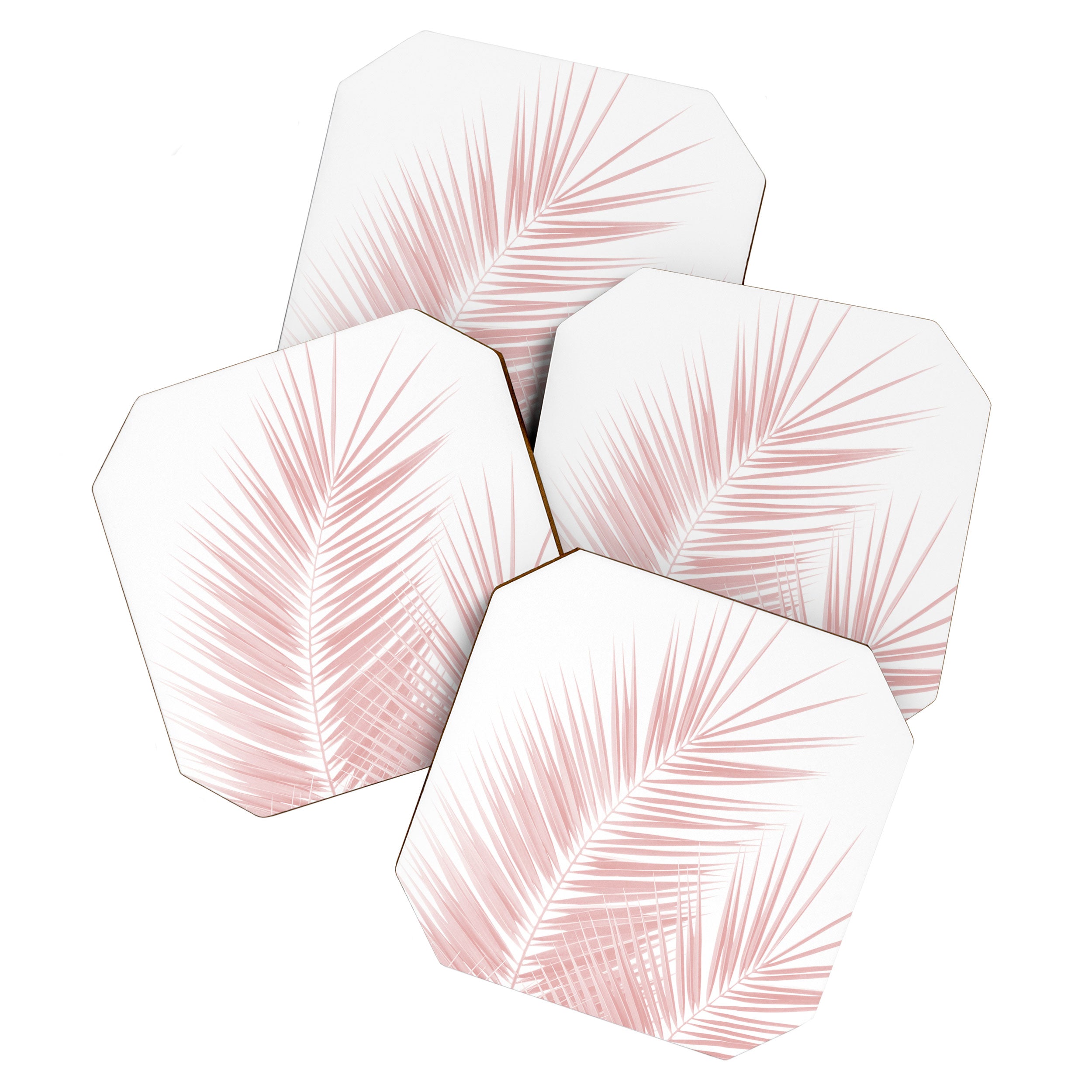 Blush Pink Palm Leaves Dream - Cali Summer Vibes #1 #tropical #decor #art #society6 Coaster Gallery Image 1