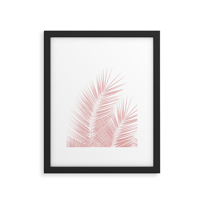 Blush Pink Palm Leaves Dream - Cali Summer Vibes #1 #tropical #decor #art #society6 Framed Art Print Gallery Image 1