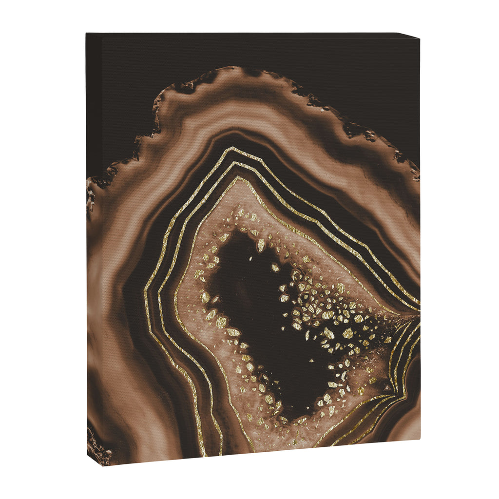 Brown Agate Gold Foil Glam #1 #gem #decor #art #society6 Canvas Print Gallery Image 6
