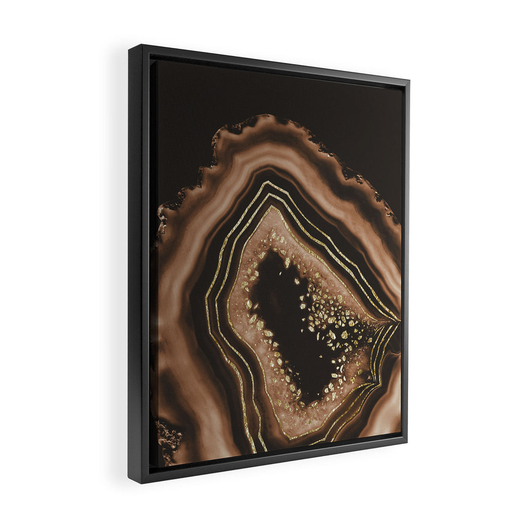 Brown Agate Gold Foil Glam #1 #gem #decor #art #society6 Framed Canvas Print Gallery Image 2