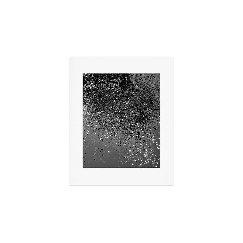 Dark Gray Black Lady Glitter #1 (Faux Glitter) #shiny #decor #art #society6 Art Print Gallery Image 1