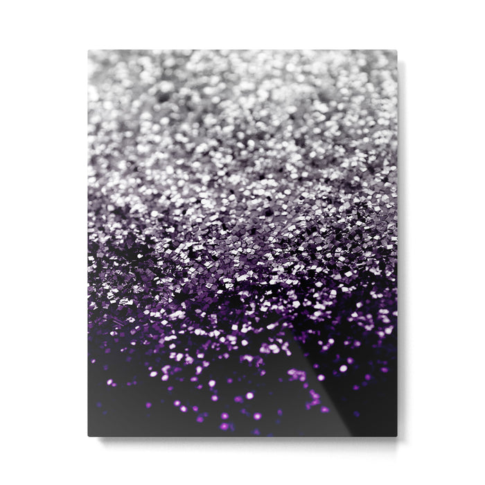 Dark Night Purple Black Silver Glitter #1 (Faux Glitter) #shiny #decor #art #society6 Metal Print Gallery Image 1
