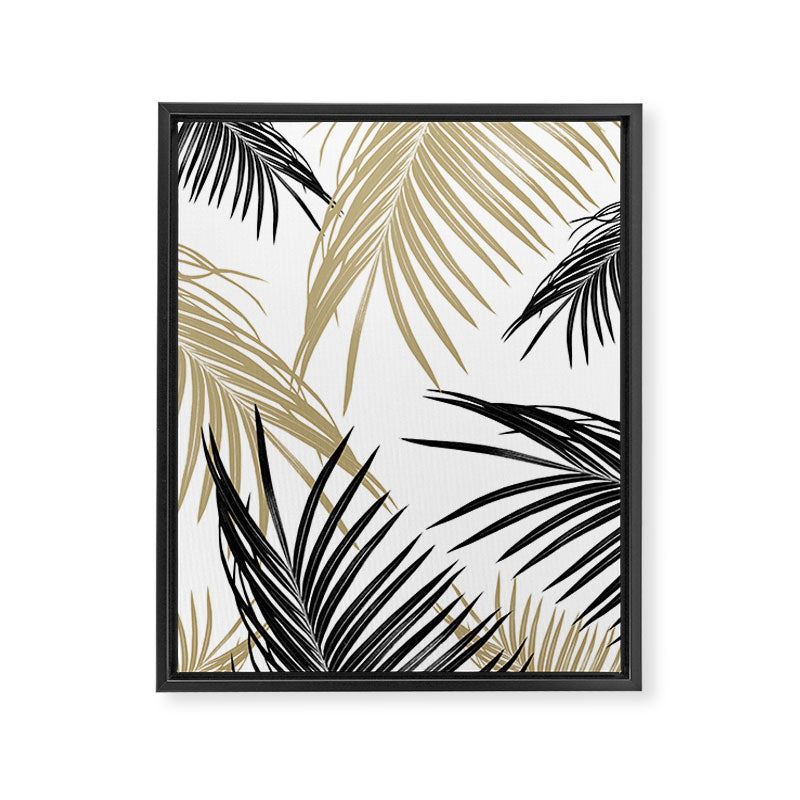 Gold Black Palm Leaves Dream #1 #tropical #decor #art #society6 Framed Canvas Print Gallery Image 8