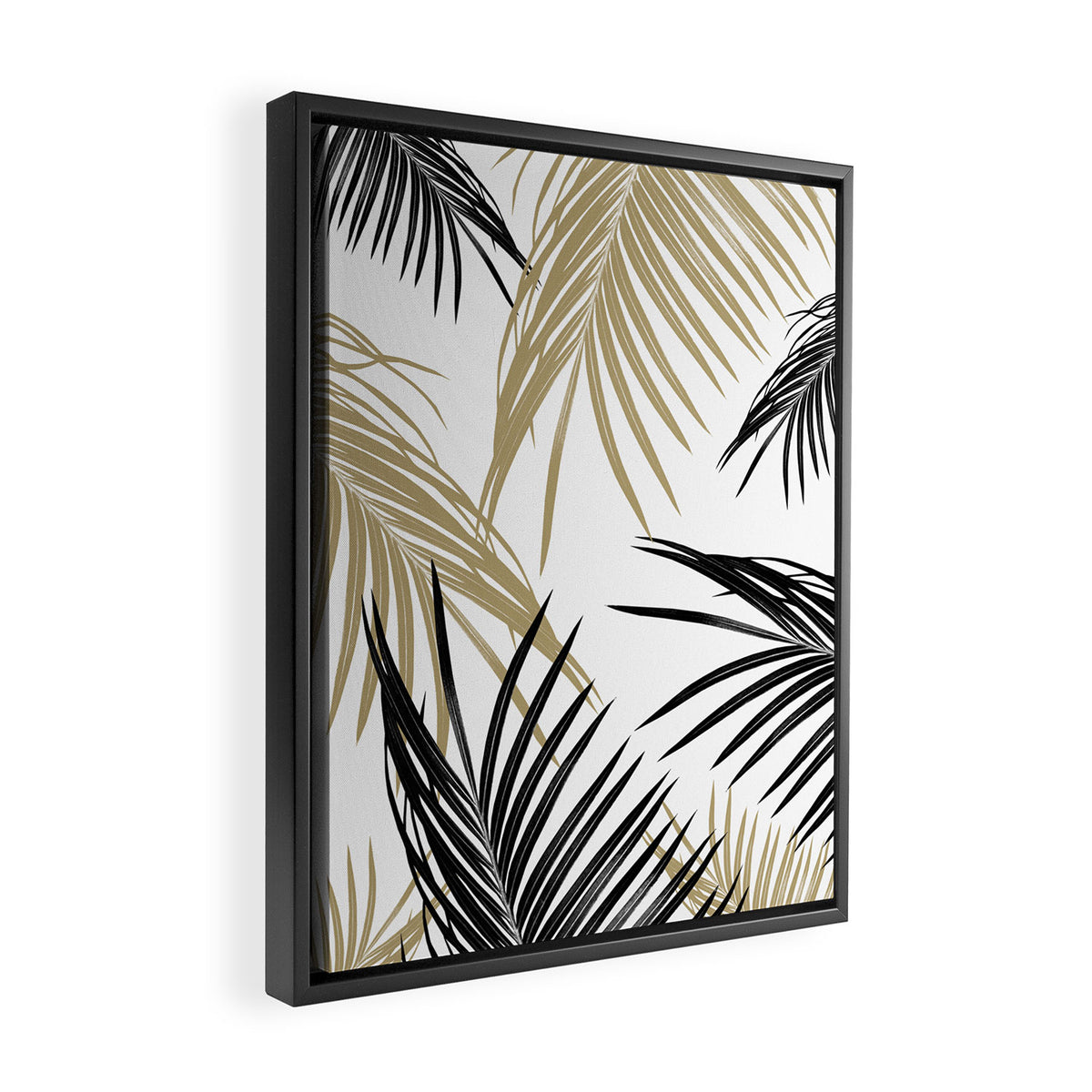 Gold Black Palm Leaves Dream #1 #tropical #decor #art #society6 Framed Canvas Print Gallery Image 2