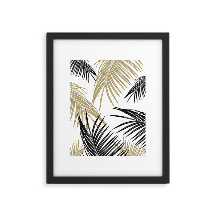 Gold Black Palm Leaves Dream #1 #tropical #decor #art #society6 Framed Art Print Gallery Image 1