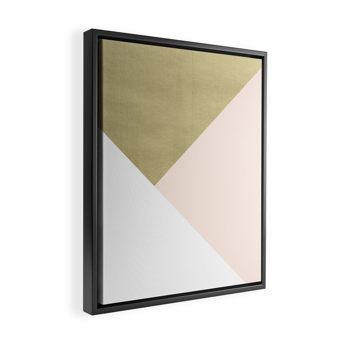 Gold meets Blush & White Geometric #1 (Faux Foil) #decor #art #society6 Framed Canvas Print Gallery Image 2
