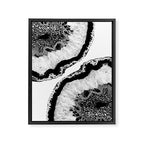 Gray Black White Agate Glitter Glamor #2 (Faux Glitter) #gem #decor #art #society6 Framed Canvas Print Gallery Image 8