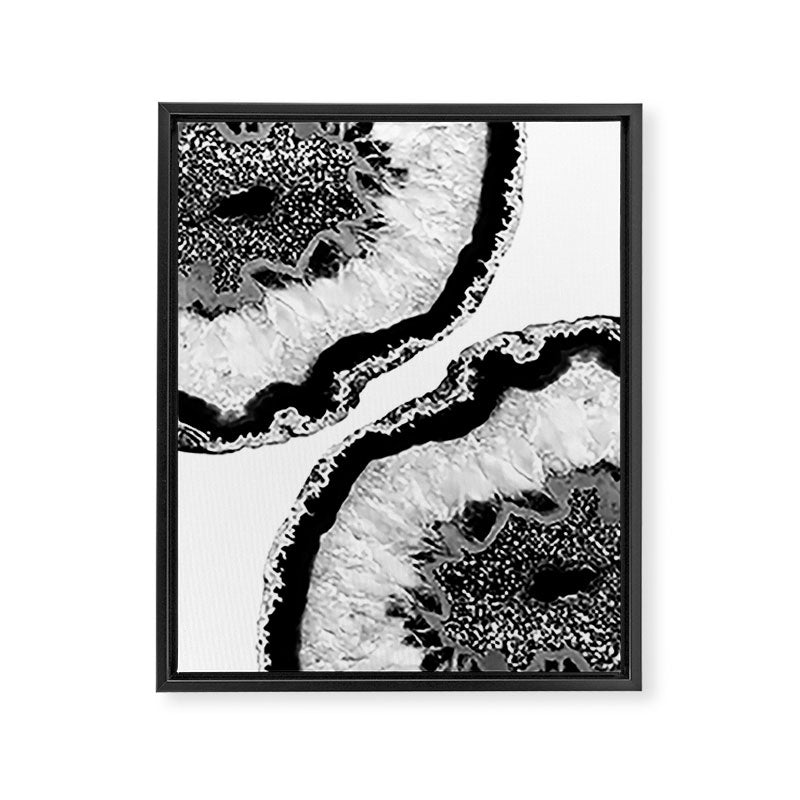 Gray Black White Agate Glitter Glamor #2 (Faux Glitter) #gem #decor #art #society6 Framed Canvas Print Gallery Image 8
