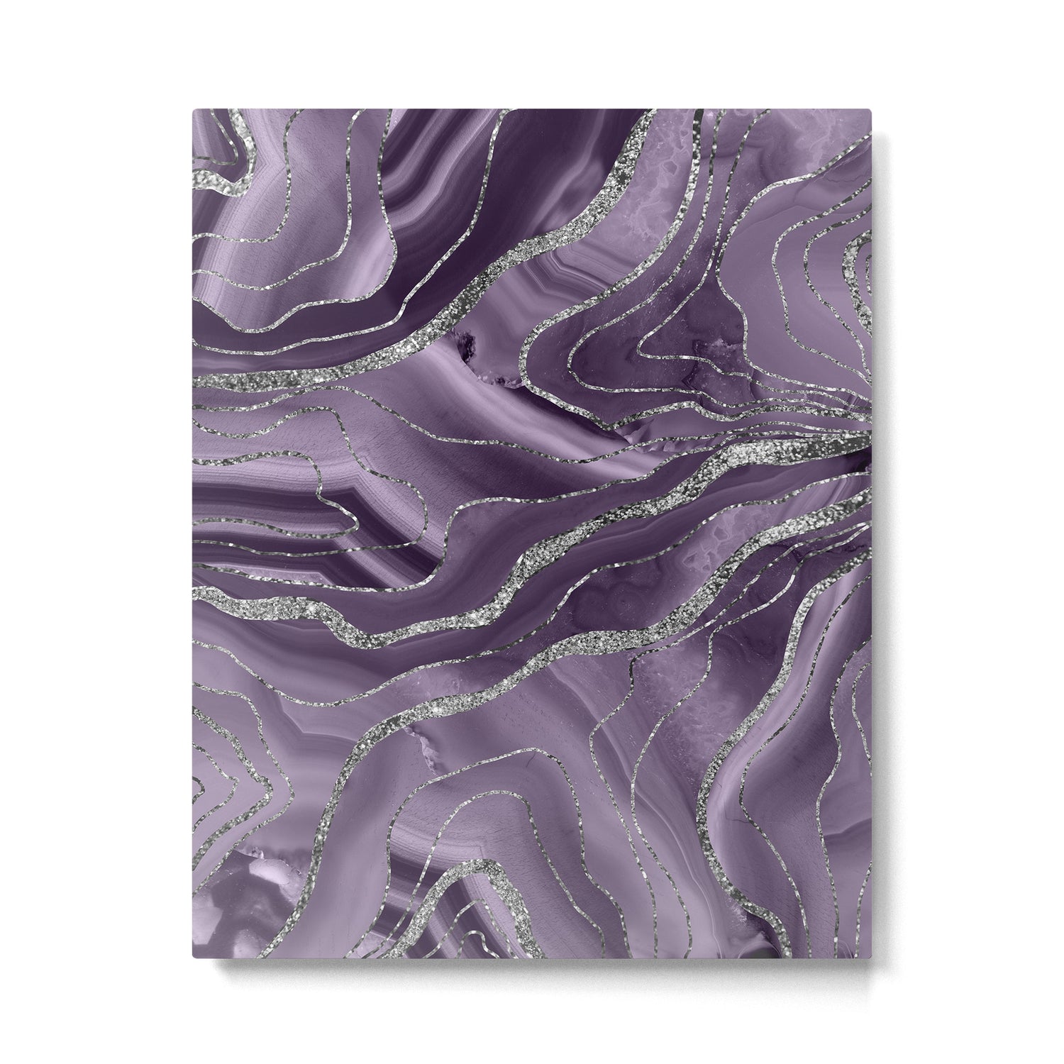 Lavender Agate Silver Glitter Glam #1 (Faux Glitter) #marble #decor #art #society6 Metal Print Gallery Image 4