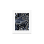 Navy Blue Black Marble Agate Silver Glitter Glam #1 (Faux Glitter) #decor #art #society6 Art Print Gallery Image 1