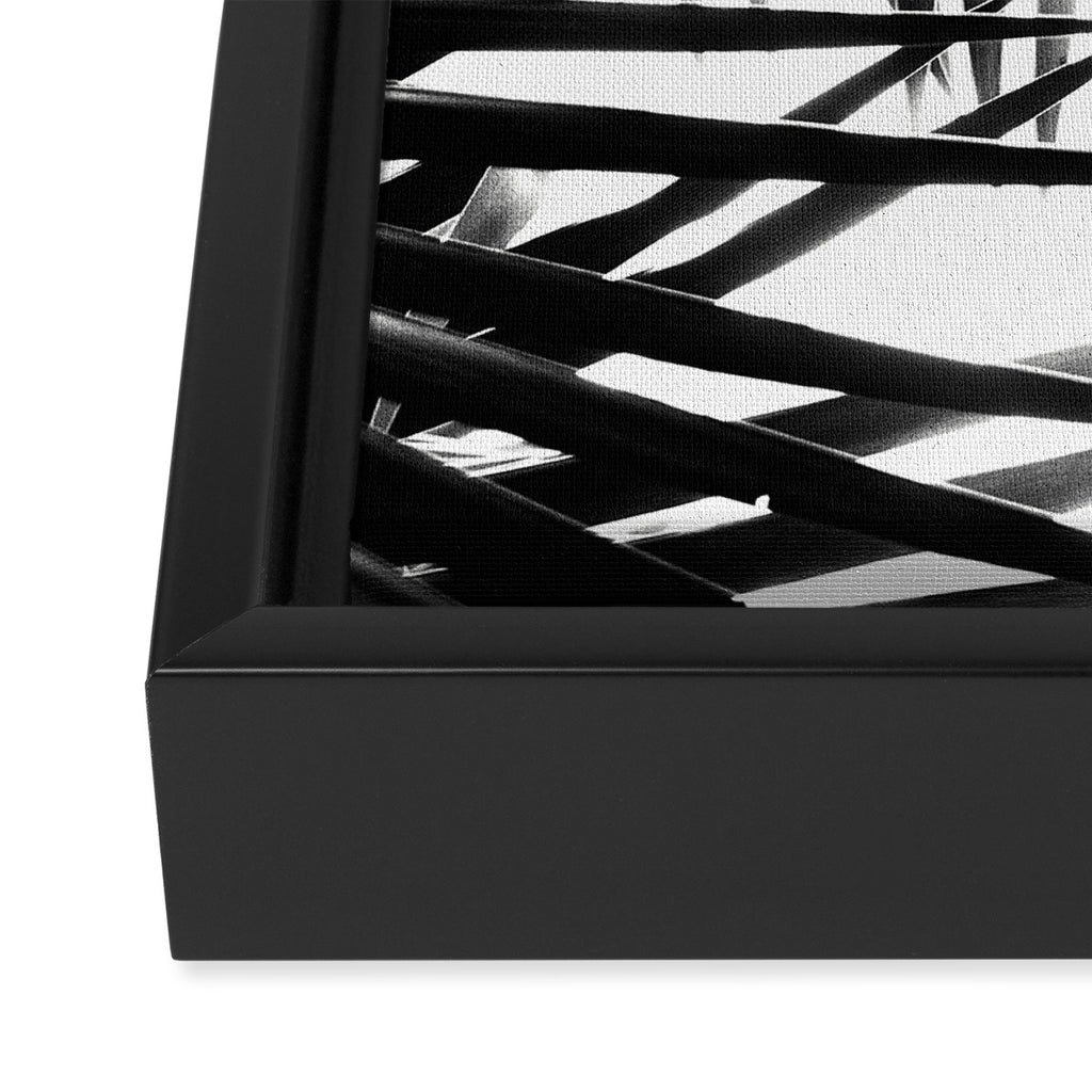 Palm Leaves Black & White Vibes #3 #tropical #decor #art #society6 Framed Canvas Print Gallery Image 3