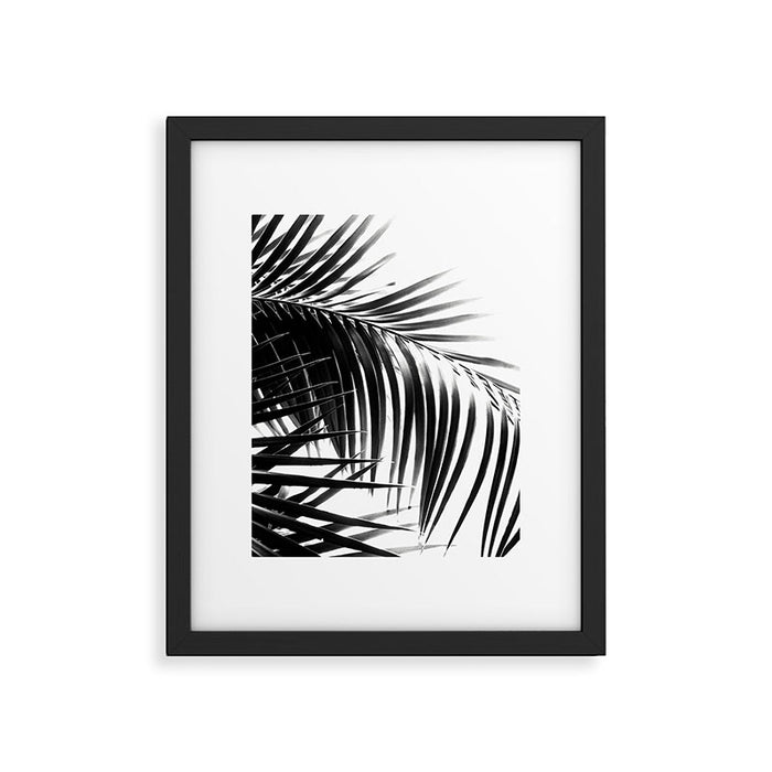 Palm Leaves Black & White Vibes #3 #tropical #decor #art #society6 Framed Art Print Gallery Image 1