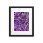 Purple Gray Agate Gold Glitter Glam #1 (Faux Glitter) #marble #decor #art #society6 Framed Art Print Gallery Image 5