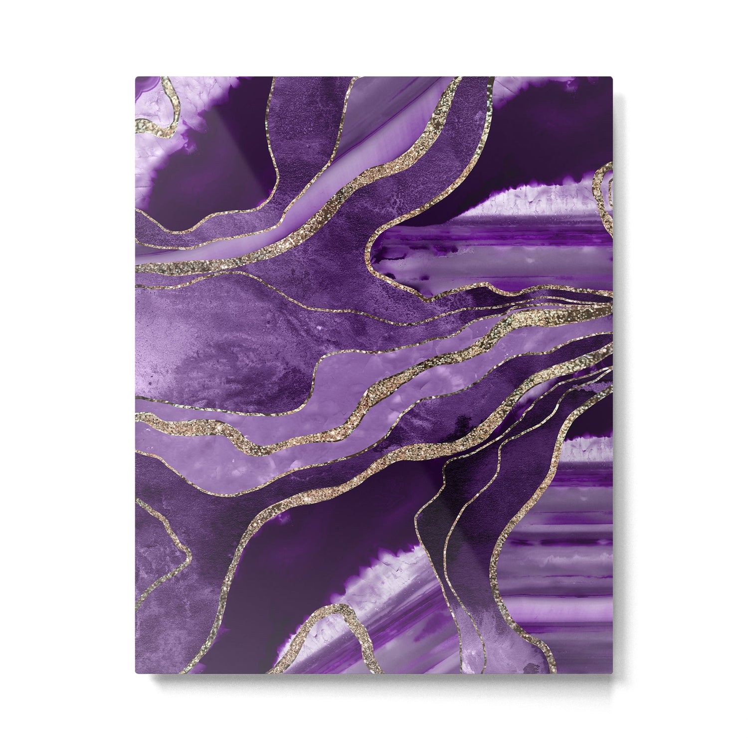 Purple Marble Agate Gold Glitter Glam #1 (Faux Glitter) #decor #art #society6 Metal Print Gallery Image 4