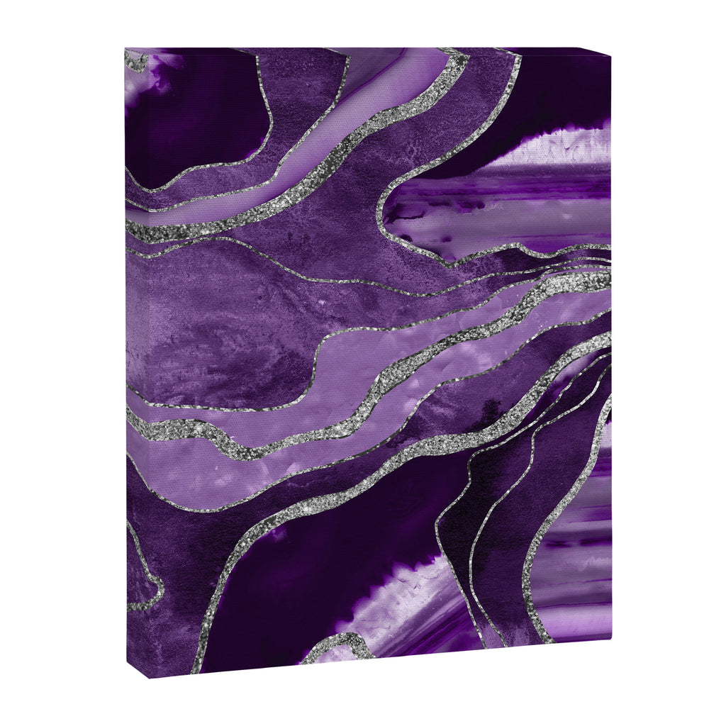 Purple Marble Agate Silver Glitter Glam #1 (Faux Glitter) #decor #art #society6 Canvas Print Gallery Image 6