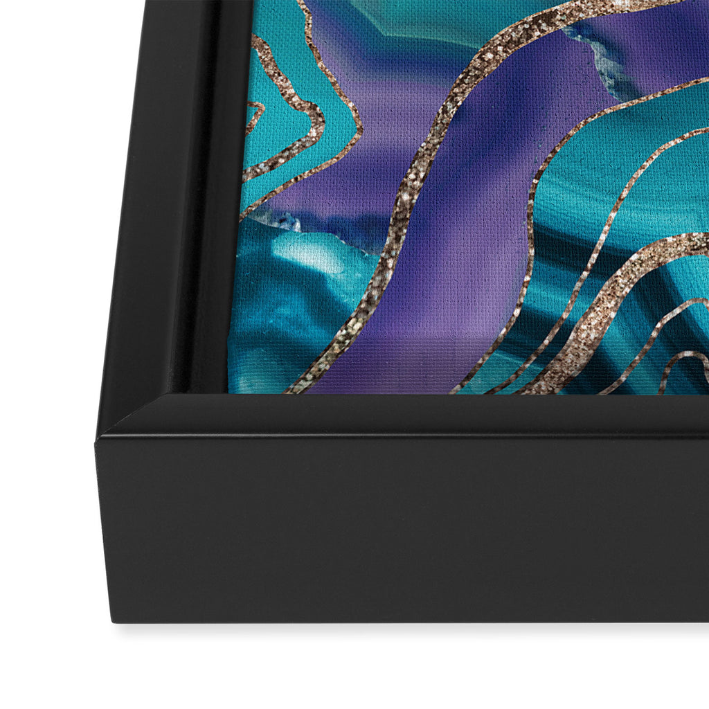 Purple Teal Blue Galaxy Nebula Agate Glitter Glam #1 #marble #decor #art #society6 Framed Canvas Print Gallery Image 3
