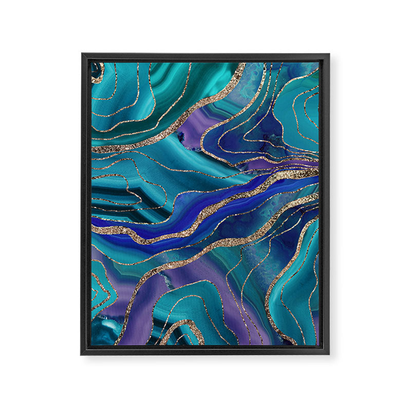 Purple Teal Blue Galaxy Nebula Agate Glitter Glam #1 #marble #decor #art #society6 Framed Canvas Print Gallery Image 8
