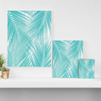 Soft Turquoise Palm Leaves Dream - Cali Summer Vibes #3 #tropical #decor #art Canvas Print Gallery Image 3