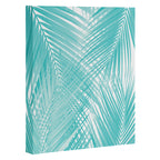 Soft Turquoise Palm Leaves Dream - Cali Summer Vibes #3 #tropical #decor #art Canvas Print Gallery Image 3