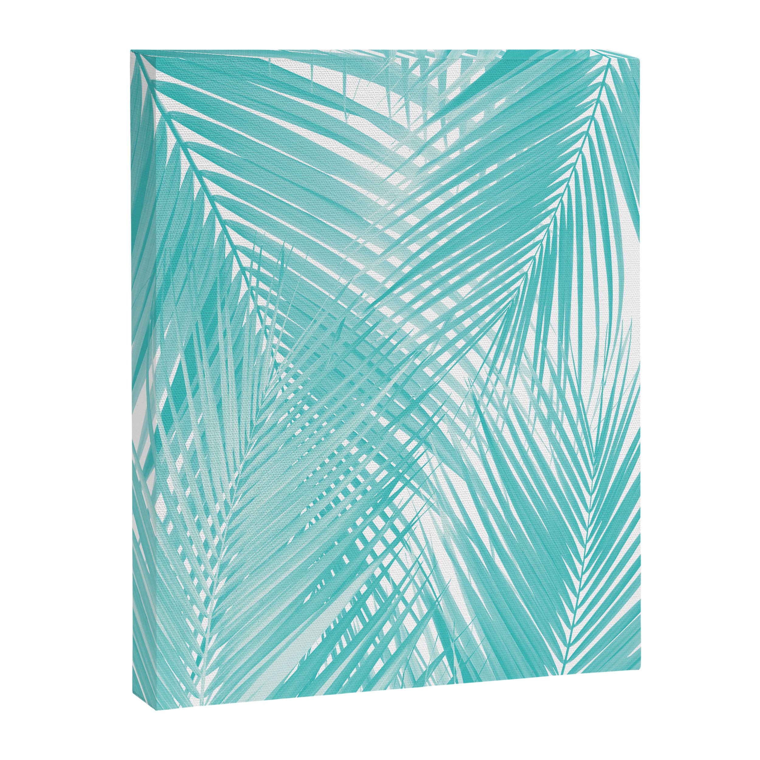 Soft Turquoise Palm Leaves Dream - Cali Summer Vibes #3 #tropical #decor #art Canvas Print Gallery Image 8