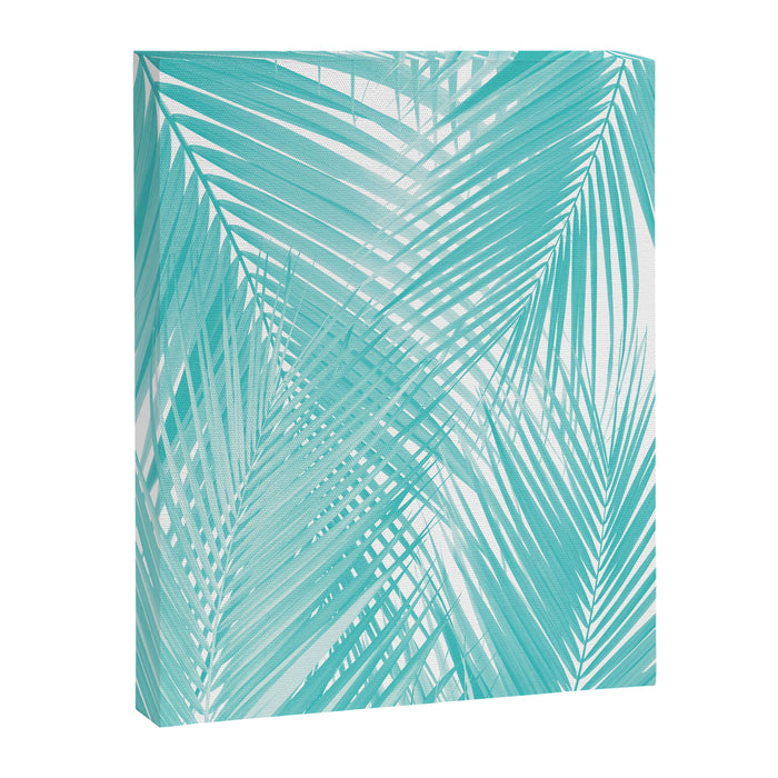 Soft Turquoise Palm Leaves Dream - Cali Summer Vibes #3 #tropical #decor #art Canvas Print Gallery Image 1