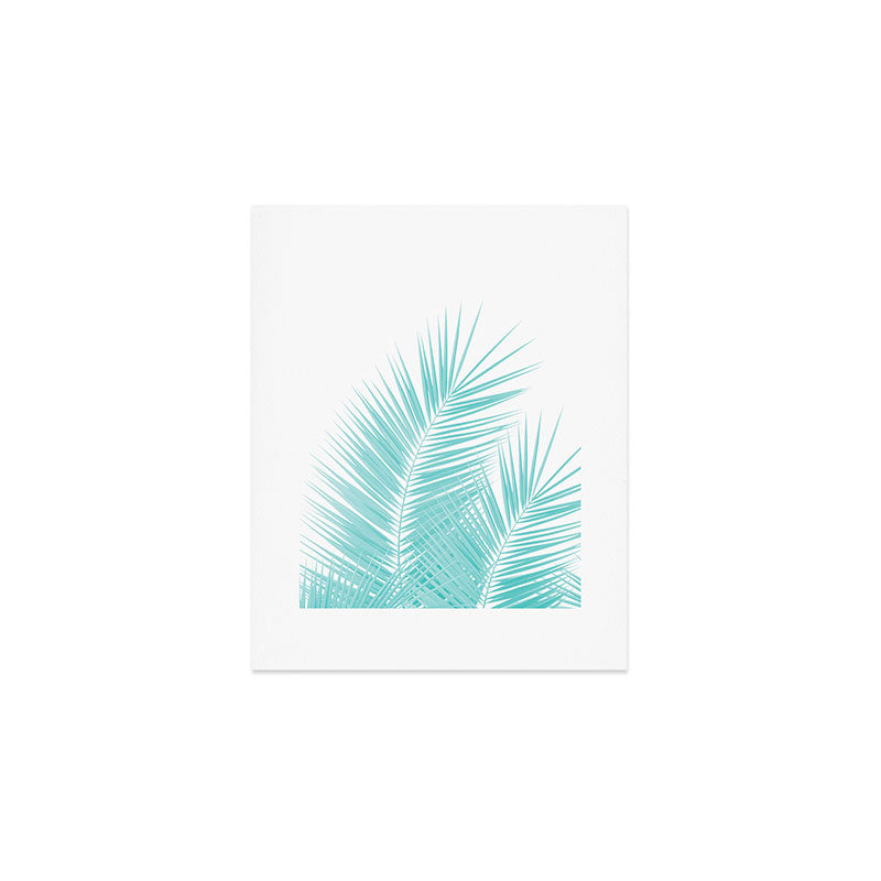Soft Turquoise Palm Leaves Dream - Cali Summer Vibes #1 #tropical #decor #art #society6 Art Print Gallery Image 1