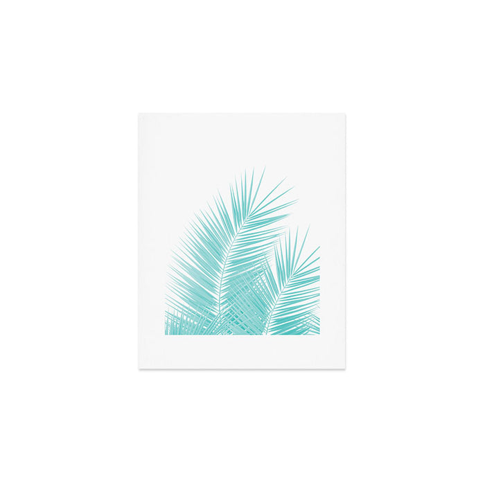 Soft Turquoise Palm Leaves Dream - Cali Summer Vibes #1 #tropical #decor #art #society6 Art Print Gallery Image 1