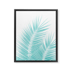 Soft Turquoise Palm Leaves Dream - Cali Summer Vibes #1 #tropical #decor #art #society6 Framed Canvas Print Gallery Image 8