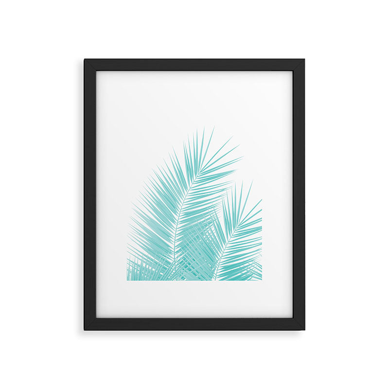 Soft Turquoise Palm Leaves Dream - Cali Summer Vibes #1 #tropical #decor #art #society6 Framed Art Print Gallery Image 6