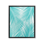 Soft Turquoise Palm Leaves Dream - Cali Summer Vibes #3 #tropical #decor #art Framed Canvas Print Gallery Image 8