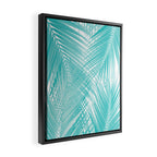 Soft Turquoise Palm Leaves Dream - Cali Summer Vibes #3 #tropical #decor #art Framed Canvas Print Gallery Image 2