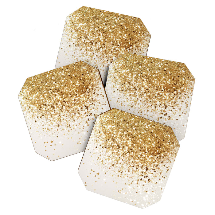Sparkling Gold Glitter Glam #2 (Faux Glitter) #shiny #decor #art #society6 Coaster Gallery Image 1