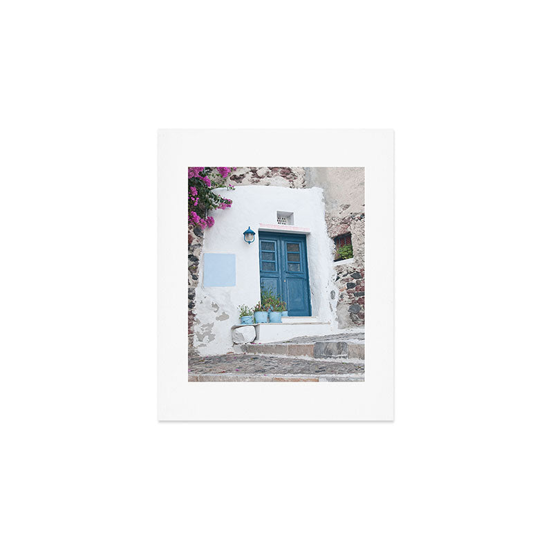 Santorini Oia Blue Door Dream #1 #minimal #wall #decor #art #society6 Art Print Gallery Image 1