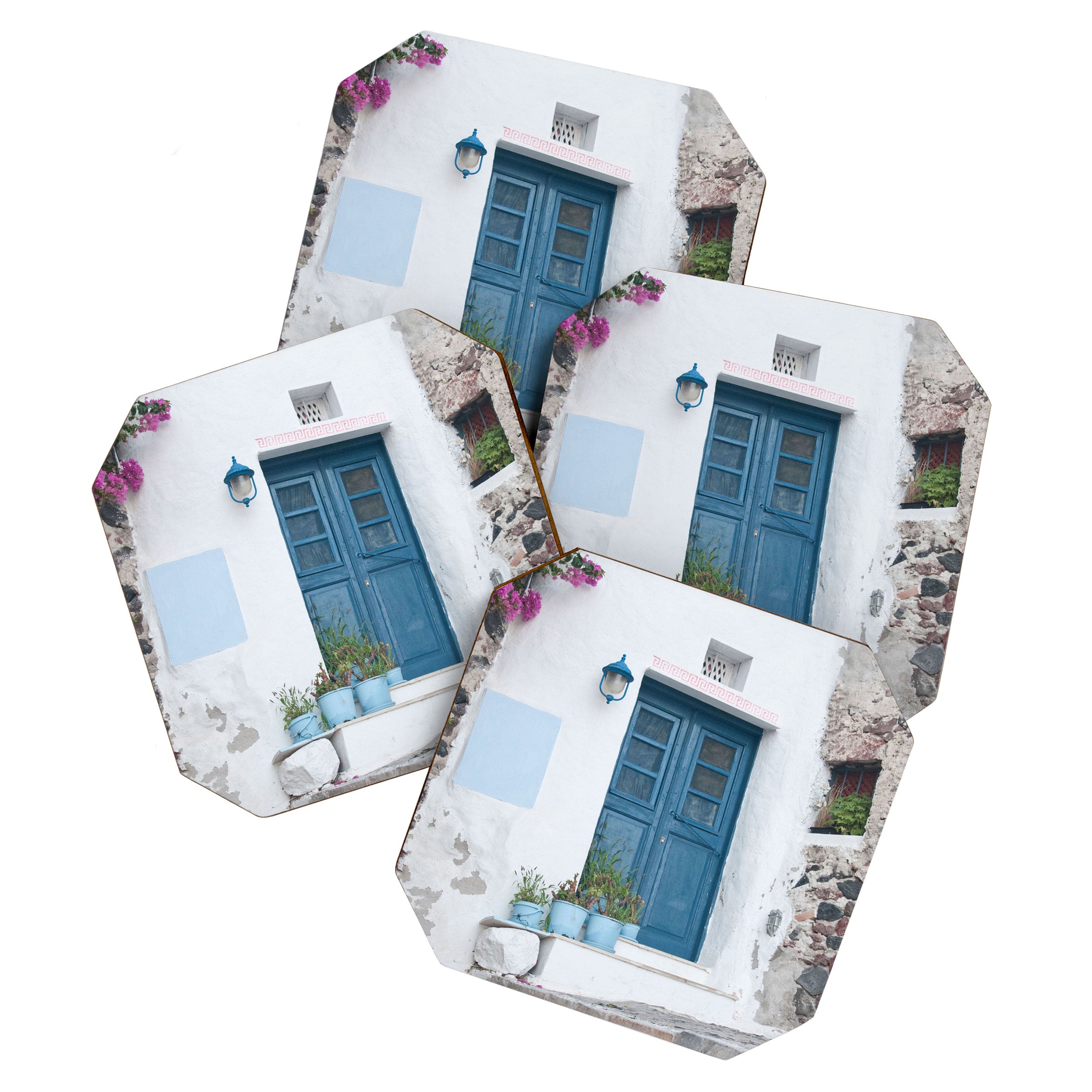 Santorini Oia Blue Door Dream #1 #minimal #wall #decor #art #society6 Coaster Gallery Image 1