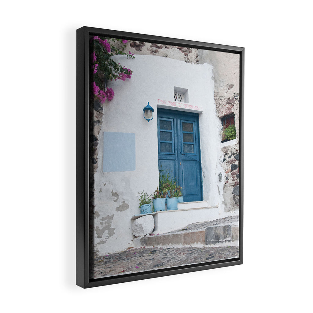 Santorini Oia Blue Door Dream #1 #minimal #wall #decor #art #society6 Framed Canvas Print Gallery Image 2