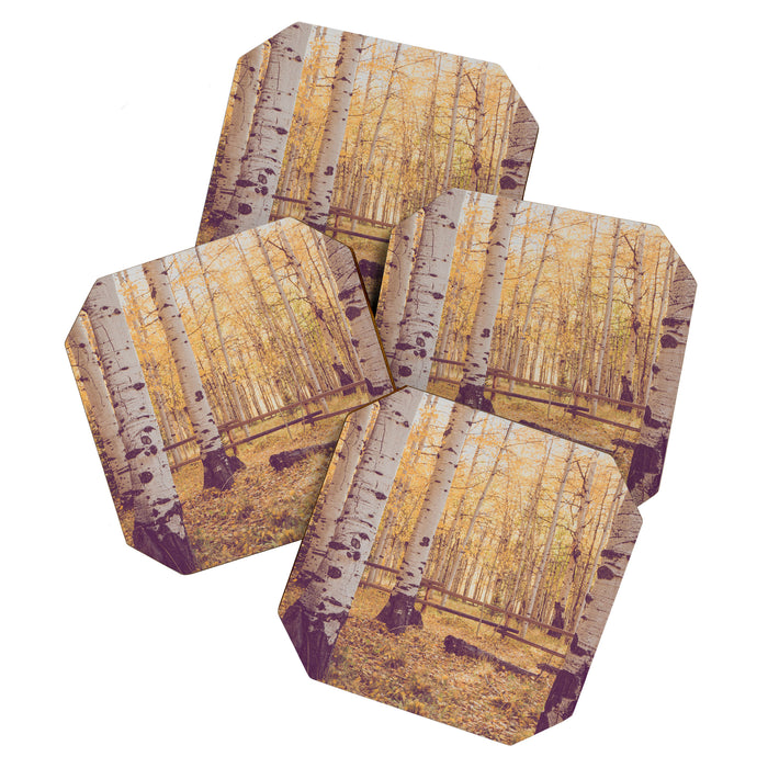 Aspen Grove Autumn Light x Colorado Landscape Photography Coaster Gallery Image 1