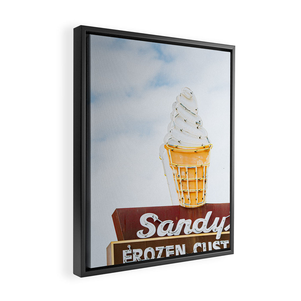 Austin Texas Photography x Sandy's Austin Texas Vintage Sign Print Framed Canvas Print Gallery Image 2