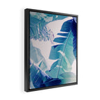 Banana Leaf Blue Framed Canvas Print Gallery Image 2