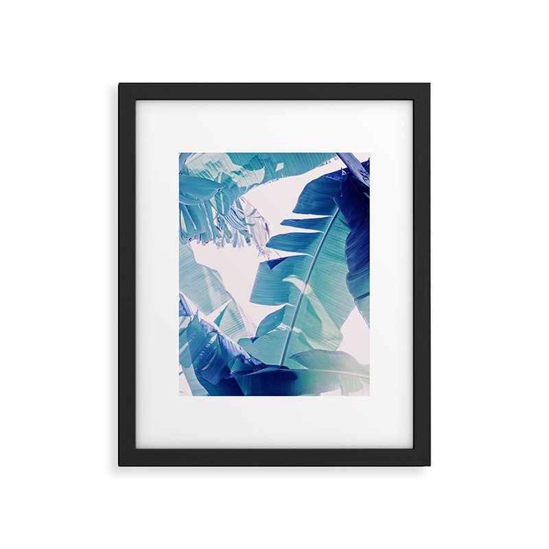 Banana Leaf Blue Framed Art Print Gallery Image 4