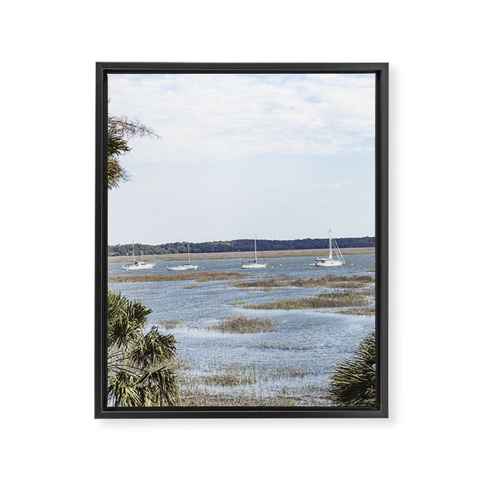 Beaufort South Carolina Sailboats Photography Framed Canvas Print Gallery Image 1