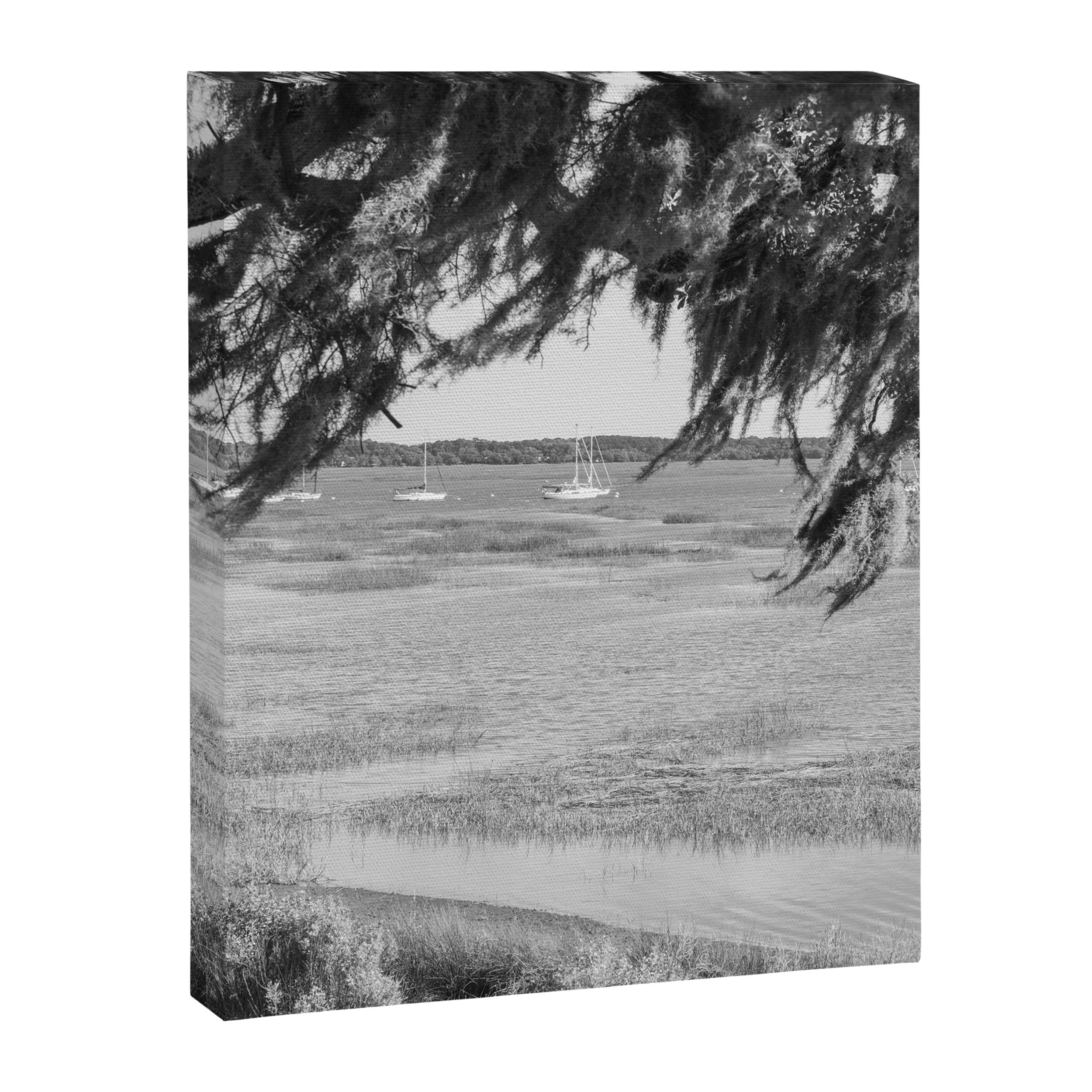 Beaufort South Carolina Spanish Moss and Sailboats Photography Canvas Print Gallery Image 6