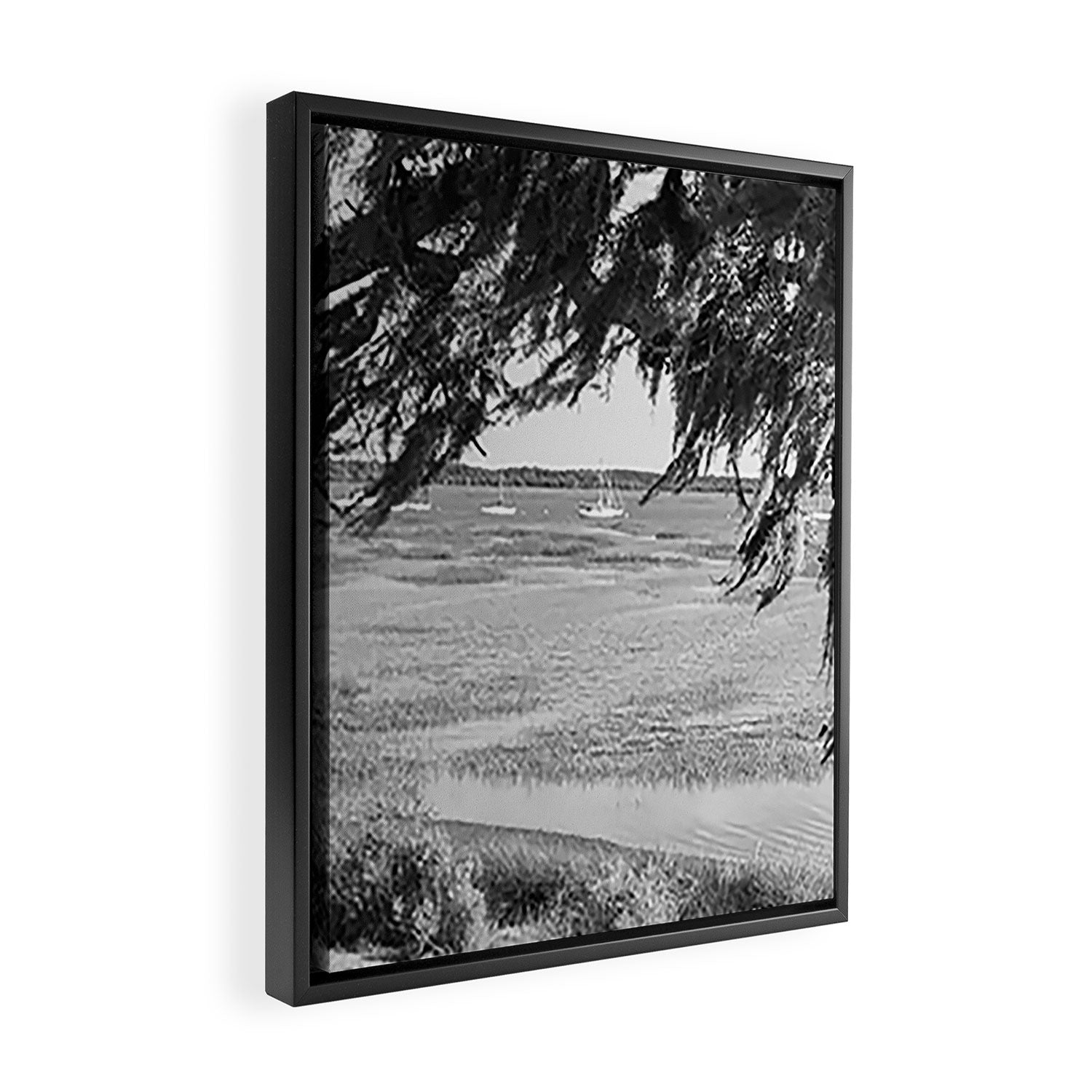 Beaufort South Carolina Spanish Moss and Sailboats Photography Framed Canvas Print Gallery Image 2