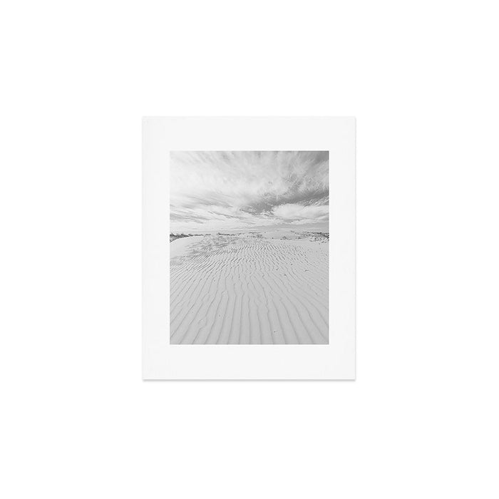 Black and white sand dunes dramatic clouds x Monohan State Park Texas Art Print Gallery Image 1