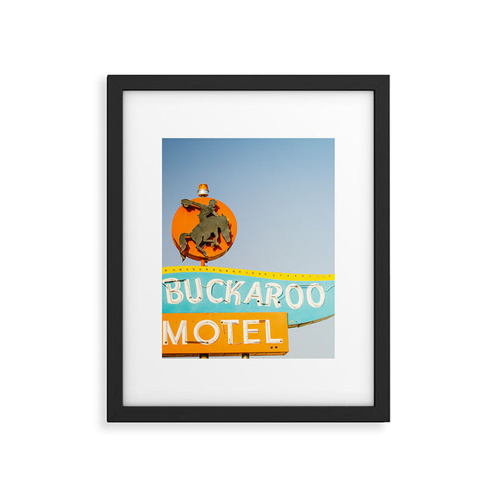 Buckaroo Motel Vintage Sign x Route 66 new Mexico Framed Art Print Gallery Image 1