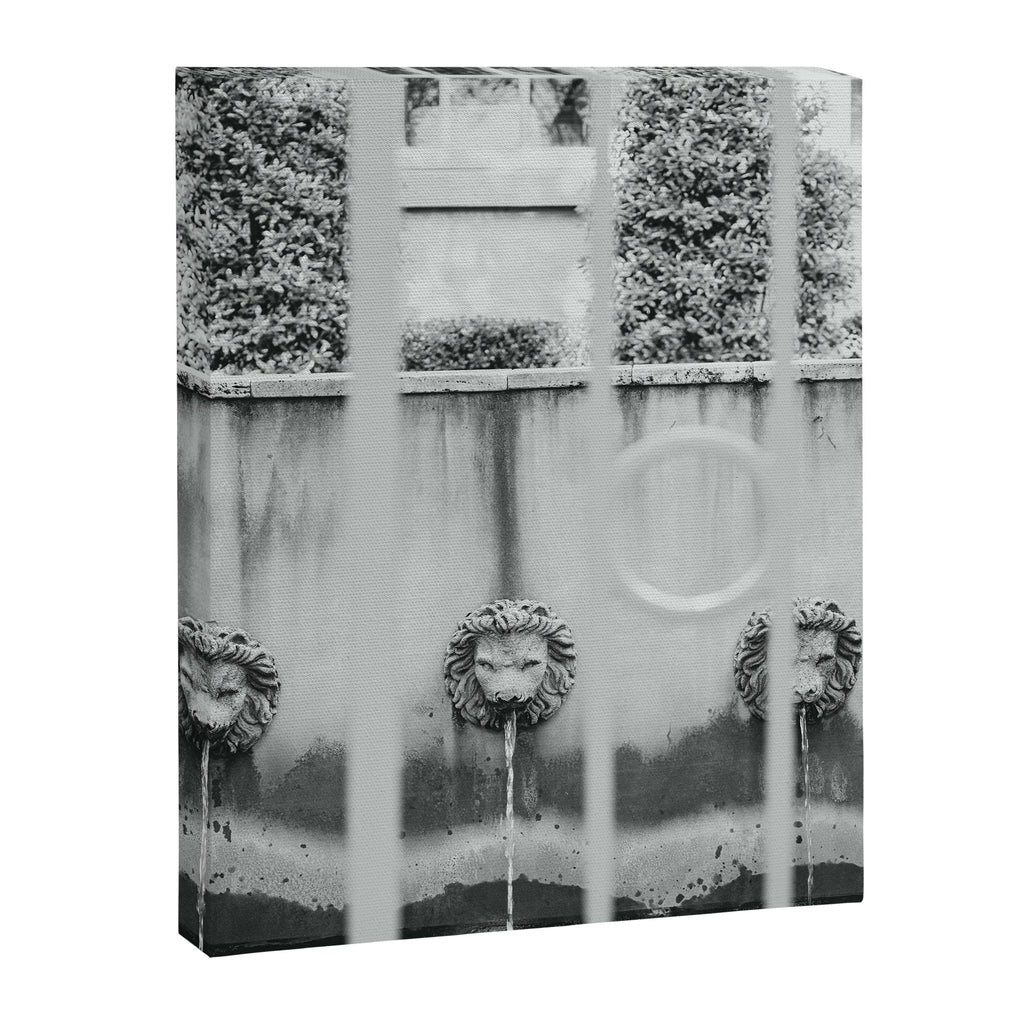 Charleston Courtyard Black and White Photography  Canvas Print Gallery Image 6