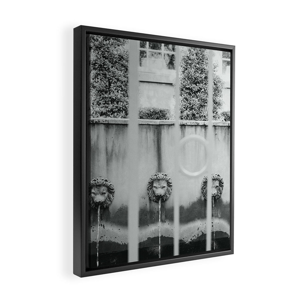 Charleston Courtyard Black and White Photography  Framed Canvas Print Gallery Image 2
